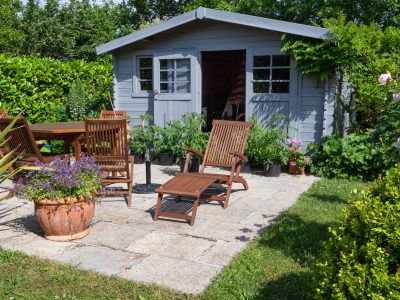 Shed With Terrace And Garden Furniture