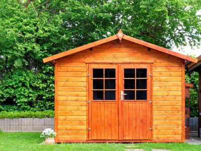 Frontal View Of Wooden Garden Shed