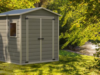 Gardening Tools Storage Shed In The House Backyard On Green Trees Background 3d Illustration